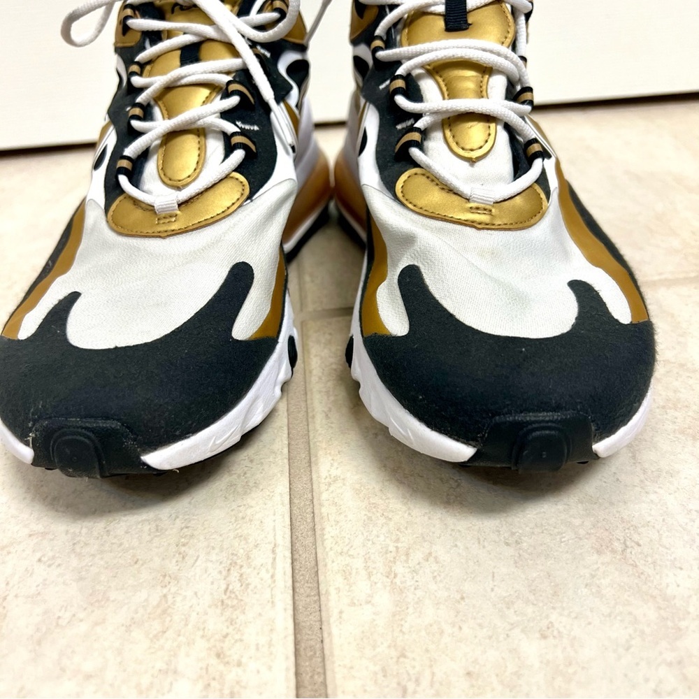 Nike Air Max 270 React Gold White Sneakers CW7298-100 Men’s size 12 - Picture 4 of 7
